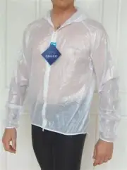 Jaggad Windproof Waterproof Bike Cycling Rain Hooded Jacket Clear unisex S-XXL