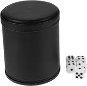 ERINGOGO Felt Lined Dice Shaking Cup Quiet Rolling Container for Family and Party Games Sleek Cylindrical Design Includes Dices for Board Game Nights