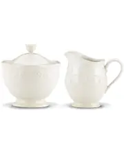 Lenox French Perle Sugar And Creamer Set