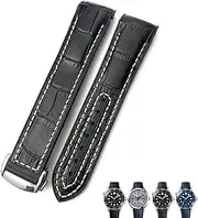 [SKXMOD] 20mm 22mm Leather Cowhide Rubber Watchbands Fit For Omega Seamaster Planet Ocean 600 GMT Orange Watch Strap