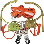 riin 1x Tree Pole Climbing Gear Spike Spur Gaff Hook Set Kit with Harness and Safety Strap #400 Fit for Diameter 20-39cm