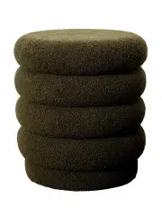 Lucia Round Boucle Stool Khaki