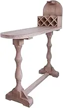 Bar Height Bar Table 41inch Solid Wood with Wine Rack Bar Table Home Balcony Wall Long Table Living Room High Table Multifunctional Bar Table Dining Table Coffee Table