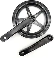 Exercise Bike Crank， Bike Crankset 48T 170mm Crank Set Single Speed Chain Wheel Aluminum Alloy Square Hole Road Folding Bike Fixed Gear Double Cover