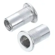 #10-32 Rivet Nuts Aluminium Alloy Knurled Flat Head Threaded Insert Nut 30pcs