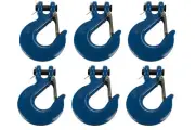 6x 3/8" Chain Slip Safety Latch Hook Clevis Rigging Tow Winch Trailer Grade 70