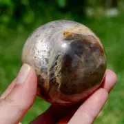65mm 357g Flashy Black Moonstone Crystal Sphere, India