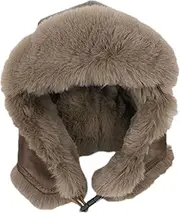 [Generic] Winter Hats with Ear Flaps - Plush Cycling Cap with Ear Flaps - Thickened Pilot Hat, Unisex Cold Weather Hat for Walking, Travel, Hiking, Skiing, multicoloured