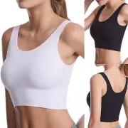 Women's Sports Bra No Padded Tops Workout Tank Wirefree Longline Fitness Bra