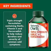 Nature's Own Garlic, Vitamin C +Horseradish Triple Strength 150 Tablets AU Stock