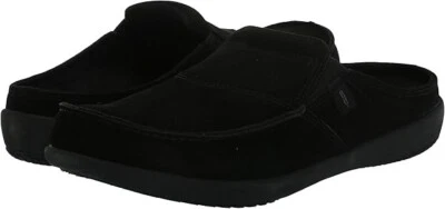 REVITALIGN Men's Siesta Slide Nubuck Mule Shoes - Black - Size 12
