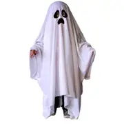 Kids Boys Girls White Ghost Cosplay Costume Ghost Cloak Halloween Party Fancy Dress Gifts - 4-8Years(A)