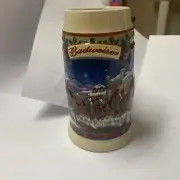 2003 Budweiser Holiday Beer Stein Old Towne Holiday3D Certificate Authenticity