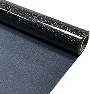 MerryMade Black Glitter Heat Transfer Vinyl 12" x 5 ft HTV for Shirts, Glitter HTV for All Cutter Machine - Easy to Cut & Weed for Heat Vinyl Design (Black)