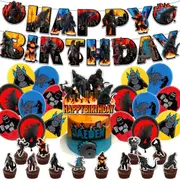 Godzilla vs Kong Party Supplies Balloons Cake Topper Banner Birthday Decorations