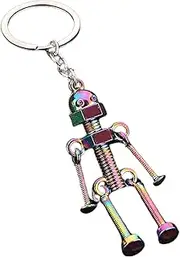 [Generic] Metal Robot Keychain | Hands and Feet Movable Robot Keyring,Creative Robot Key Charm, Car Key, Funny Backpack Accessory, Keychain Toys