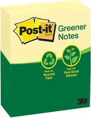Post-It Greener Notes Canary Yellow 73 x 123mm 12-Pack