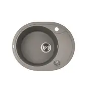 470*580*198mm ACA Laveo Grey Granite Stone Single Bowl with Short Drainer Sink