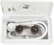 RV Shower Box Kit For RV Camper Trailer Boat Marine Yacht Motorhome Caravan Accessories External Wall Shower Exterior Shower Kit(WHITE)