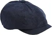 [Dalababa] Beret Flat Hat Men's 8 Panel Peaky Adjustable Newsboy Gatsby Cap Flat Hat Peaked Cap Lightweight Retro Barret Cap for Men Women 55-59 cm