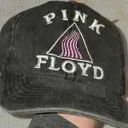 Pink Floyd Distressed Look OS -Black Denim Hat Cap Snapback OSFM Embroidered