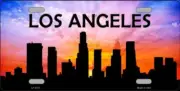 Los Angeles Silhouette Skyline Metal Novelty License Plate Tag for Car & Truck