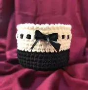 Beautiful crochet basket 2 handmade, zero waste - upcycled t-shirt yarn