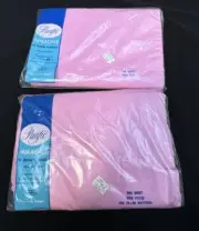 Vtg 1960s Pacific Miracale Percale King Fitted & Flat Sheet Set Pink Sealed New!