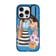 iPhone 16 Pro Impact Ring Stand Case MagSafe Compatible Mother's Day (Brunette Fashion Illustration Transparent Case)