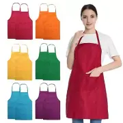 Total 12 Pack Plain Color Bib Apron with 2 Pockets Painting Event Party BBQ C...