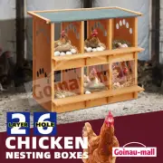 Chicken Nesting Box 2 Layer Wood 6 Hole Chook Hen Laying Boxes Duck Poultry Coop