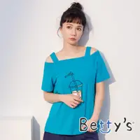 在飛比找蝦皮商城優惠-betty’s貝蒂思(01)方領肩帶印花上衣 (藍綠色)