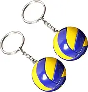 Alasum 2pcs Ball Theme Key Ring Durable and Chic Keychain for Keys and Bags Present for Volleyball Fans