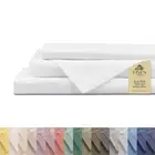 100% Cotton Percale Sheets Queen Size, Snow White, Deep Pocket, 4 Pieces Set ...