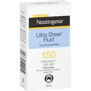 Neutrogena SPF 50 Ultra Sheer Fluid Face Sunscreen 40mL