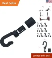 Molded Closed Bungee Hooks - 10 Count for Kayaks & DIY - Durable & Rust-Proof