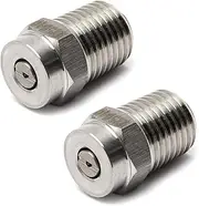 2pcs 25 Degree 1.2mm Orifice Diameter 304 Stainless Steel Pressure Washer Nozzle 1/4NPT Thread Spray Tip Replacement for Surface Cleaner Water Broom Undearriage Cleaner