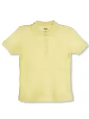 French Toast Big Girls' Plus S/S Fitted Knit Polo With Picot Collar