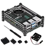 With Cooling Fan/Heatsink Acrylic Transparent Case Shell For Raspberry Pi 4B