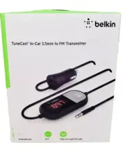 Belkin Connect TuneCast in-Car Audio Jack 2 FM Aux Radio Bluetooth Transmitter