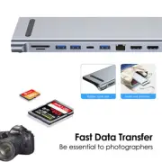 For MacBook 12 In 1 Type-C Laptop Docking Station USB 3.0 HDMI 4K VGA PD USB Hub