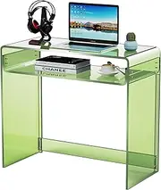 [solaround] Acrylic Desk, Console Table, Acrylic Tables, for Office Bedroom Living Room (Green)