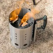 Charcoal Chimney Starter, BBQ Chimney Starter for Charcoal Grill and Barbecues, Stainless Steel Charcoal Starter for Barbecue Camping Picnic, Easy to Use, BBQ Grill Tools