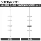 Sherwood Bath Adjustable Telescopic Space Saving 4 Tier Corner Shower Caddy Rack