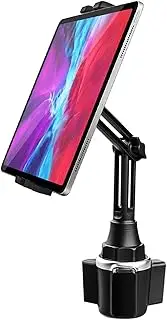 woleyi Cup Holder Tablet Mount, Car/Truck Cupholder Phone iPad Holder Stand with Adjustable Arm for iPad Pro 9.7, 11, 12.9/Air/Mini, Samsung Galaxy Tabs, iPhone, More 4-13" Cell Phones and Tablets