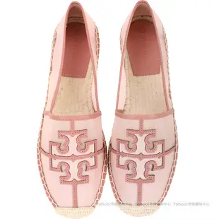 TORY BURCH Ines 雙T徽標網眼草編鞋(粉色)