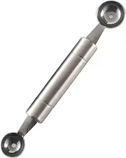 Melon Baller Scoop Stainless Steel Fruit Decoration Carving Knife Ice Cream Sorbet Dessert Dual Function Ball Spoon DIY Cooking Spoon for Kitchen Tools ALKOY