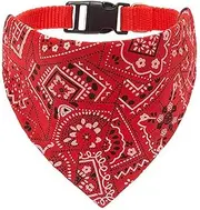 Choker Dog Collar and Dog Bandanas Pet Collar Fancy Dog Collar with Bandana for Small Medium and Large Dogs Adjustable Pet Scarf Collar Pet Accessories (Color : Red, Size : S)