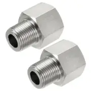 Hex Bushing, 3/8 PT Male to 1/2 PT Female Pipe Fitting Adapter 2pcs