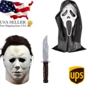 Halloween Michael Myers ghostface Scream Mask Pocket Knife Scary Horror Costume